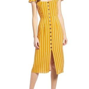 Trixxi yellow and white stripped dress